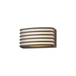 Kiantone Outdoor Wall Lamp, E27, IP54, Matt Brown, Opal PC Shade