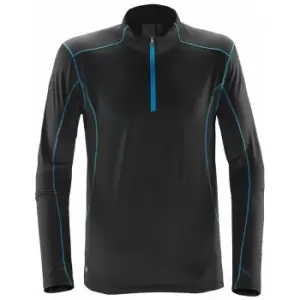 Stormtech Mens Pulse Zip Neck Fleece Top (S) (Black/Electric Blue)