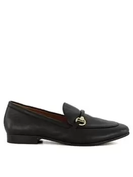 Dune London Dune Grandeur Leather Snaffle Front Loafers - Black, Size 7, Women