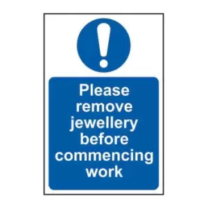 Please Remove Jewellery Before Commencing Work - Sav (200 x 300mm)