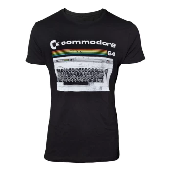 Commodore 64 - Classic Keyboard Mens Small T-Shirt - Black