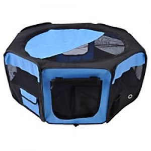 HOMCOM Pet Playpen Blue, Black 410 mm x 900 mm