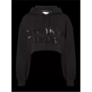 Calvin Klein Jeans Shiny Institutional Hoodie - Black