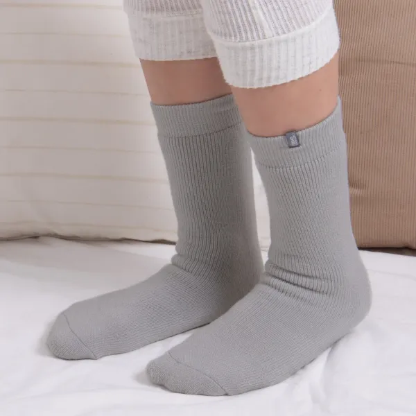 totes Recycled 3.0 Tog Thermal Original Slipper Socks, Size: UK Adults Size 4-8 Grey