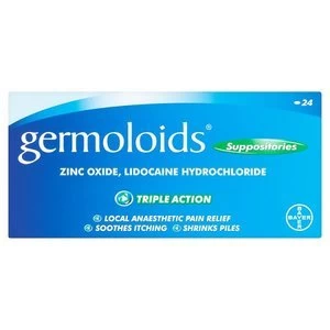 Germoloids Haemorrhoids and Piles Suppositories 24 Pack