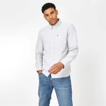 Jack Wills Wadsworth Plain Oxford Shirt - Lt Ash Mrl