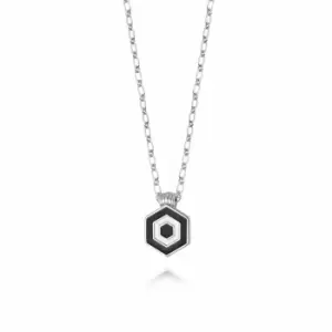 Daisy London 925 Sterling Silver Hexagon Palm Necklace Sterling Silver