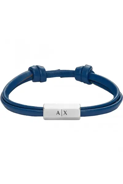 Armani Exchange Jewellery Logo Leather Bracelet - Axg0094040 Blue