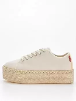 Levis Tijuana 2.0 Espadrille Trainer - Beige, Beige, Size 8, Women