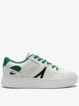 Lacoste Mens Lacoste L005 Leather Colour-Pop Trainers, White/Green, Size 6, Men