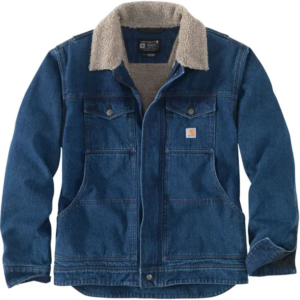 Carhartt Relaxed Denim Sherpa Lined Jacket, blue, Size 2XL