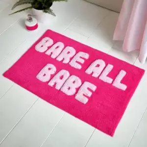 Sassy B Bare It All Babe 100% Cotton Bath Mat, Pink