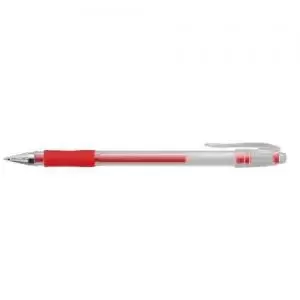 ValueX Retractable Ballpoint Pen Rubber Grip 1.0mm Tip 0.7mm Line Red