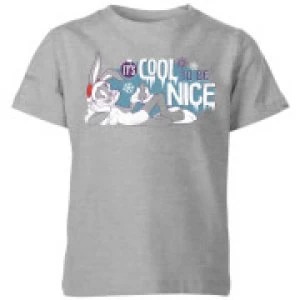 Looney Tunes Its Cool To Be Nice Kids Christmas T-Shirt - Grey - 11-12 Years