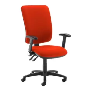 Dams MTO Senza Extra High Back Operator Chair with Folding Arms - Lombok Green