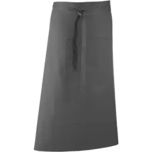 Premier Unisex Colours Bar Apron / Workwear (Long Continental Style) (One Size) (Dark Grey) - Dark Grey