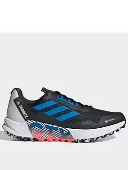 adidas Terrex Agravic Flow 2 Gore-tex Trail Running Shoes, Black/Blue, Size 7.5, Women