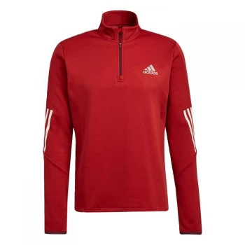 adidas Quarter-Zip Long-Sleeve Top Mens - Victory Crimson