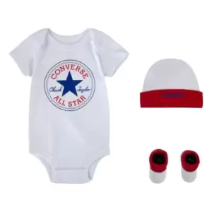 Converse Hat Bodysuit and Bootie 3 Piece Set Babies - White