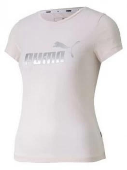 Puma Girls Essential T-Shirt - Pink, Rosewater, Size 3-4 Years, Women