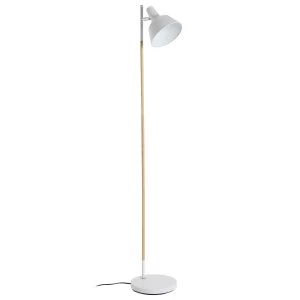 Premier Housewares Bryant Floor Lamp - Wood/Metal White