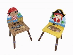 Fantasy Fields Pirate 2 Chair Set Black and Red Hat.