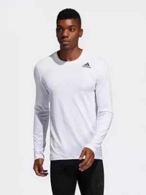 adidas Techfit Compression Long-sleeve Top, Grey, Size 3XL, Men