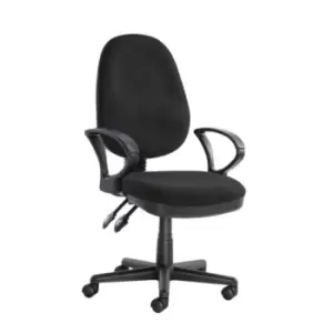 Twin Lever Black Operator Chair With Arms