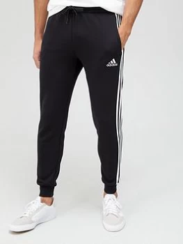 adidas 3-Stripe Fleece Pants - Black, Size XS, Men