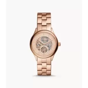 Fossil Womens Modern Sophisticate Automatic Rose Gold-Tone Stainless Steel Watch - Rose Gold