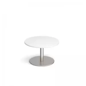 Monza circular coffee table with flat round brushed steel base 800mm -