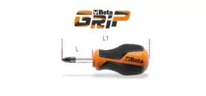 Beta Tools 1269NPZ Beta GRIP Pozidriv Supadriv Stubby Screwdriver PZ2