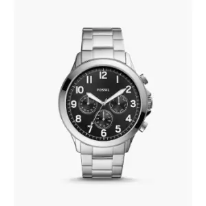 Fossil Mens Yorke Multifunction Stainless Steel Watch - Silver