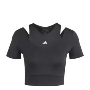 adidas HIIT Aeroready Crop Training T-Shirt Womens - Black