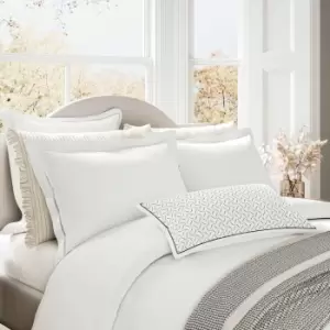 Bedeck of Belfast Ayda Semi Plain Double Duvet Cover Set, Chalk