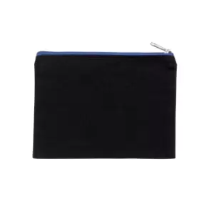 Kimood Medium Cotton Canvas Pouch (One Size) (Black/Royal Blue)