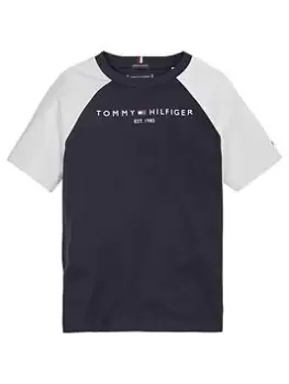 Tommy Hilfiger Boys Essential Colorblock Tee - Navy, Size 8 Years