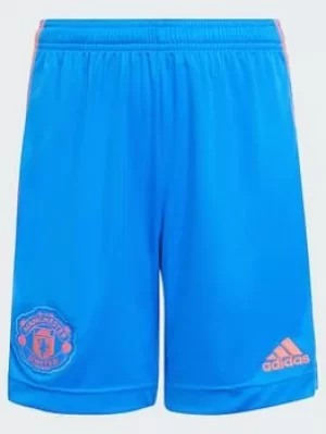 Adidas Manchester United Junior 21/22 Away Short, Blue, Size 13-14 Years