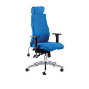 Posture Chair Onyx Ergo With Headrest Blue Fabric With Adjustable Arms