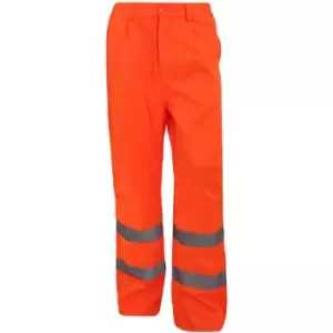 Yoko Workwear Mens Hi-Vis Polycotton Work Trouser (Regular) (Pack of 2) (42W x Regular) (Hi Vis Orange) - Hi Vis Orange