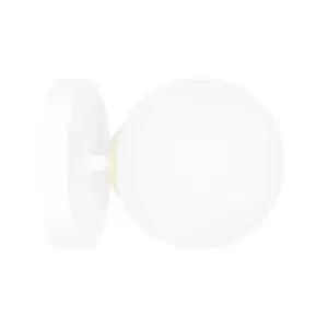 Floki White/Gold Globe Wall Lamp with White Glass Shades, 1x E14