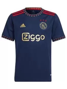 Adidas Junior Ajax Away 22/23 S/s Replica Shirt, Navy, Size 15-16 Years