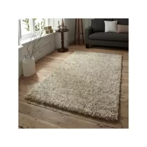 Vista 4803 Shaggy Rug, Cream, 160 x 220 Cm - Think Rugs