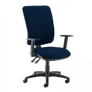 Senza extra high back operator chair with adjustable arms - Costa Blue