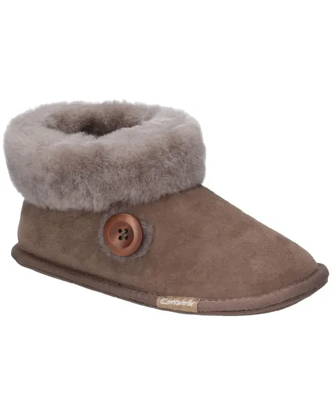 Cotswold Womens Wotton Pull On Sheepskin Bootie Slippers - UK 4 Brown female GDE2718CHE4