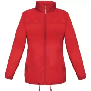 B&C Womens/Ladies Sirocco Lightweight Windproof, Showerproof & Water Repellent Jacket (XS) (Red)