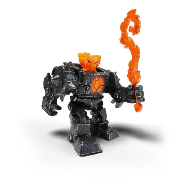 Schleich Eldrador Mini Creatures Shadow Lava Robot Toy Figure, 7 To 12 Years, Grey/Orange (42597)