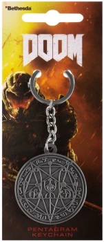 Doom Pentagram Keyring Pendant multicolour