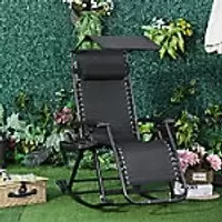 OutSunny Rocking Chair Steel Frame Black 670 x 1,020 mm