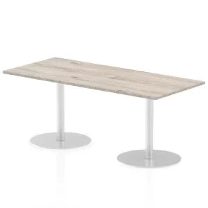 Italia Poseur Table Rectangle 1800800 Top 725 High Grey Oak